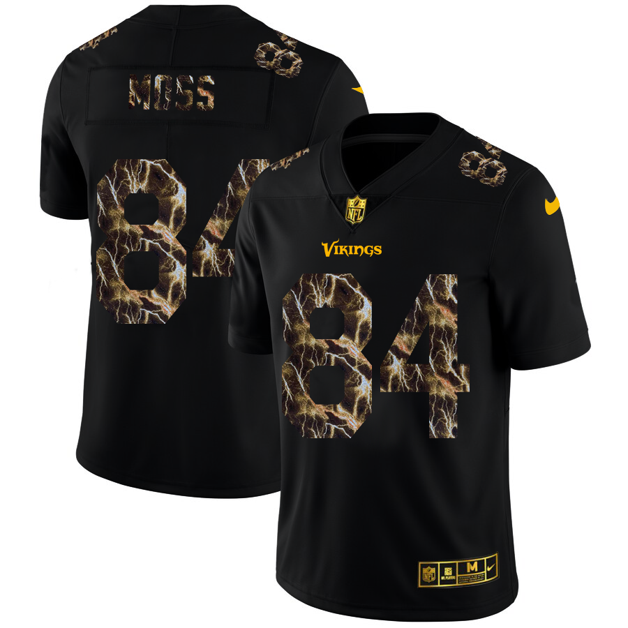 2020 Minnesota Vikings #84 Randy Moss Men Black Nike Flocked Lightning Vapor Limited NFL Jersey->minnesota vikings->NFL Jersey